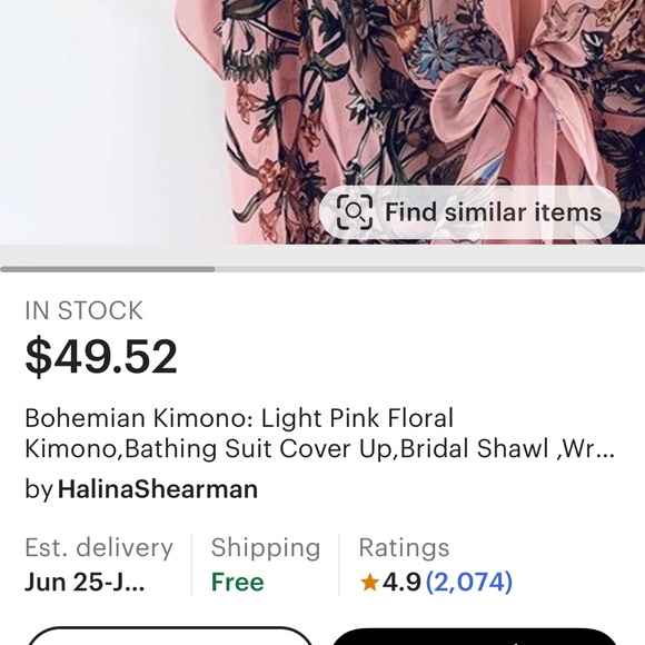 Boho Pink Chiffon Kimono - Picture 10 of 10